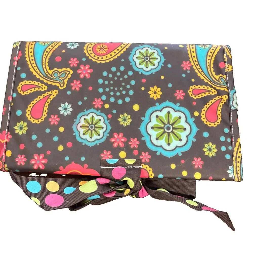 Thirty-One Fold n' Go Organizer Floral Fanfare Travel Pouch Makeup Jewelry FLAW